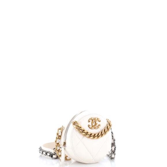 Chanel 19 Round Clutch With Chain #239122C21B - Picture 2 of 6